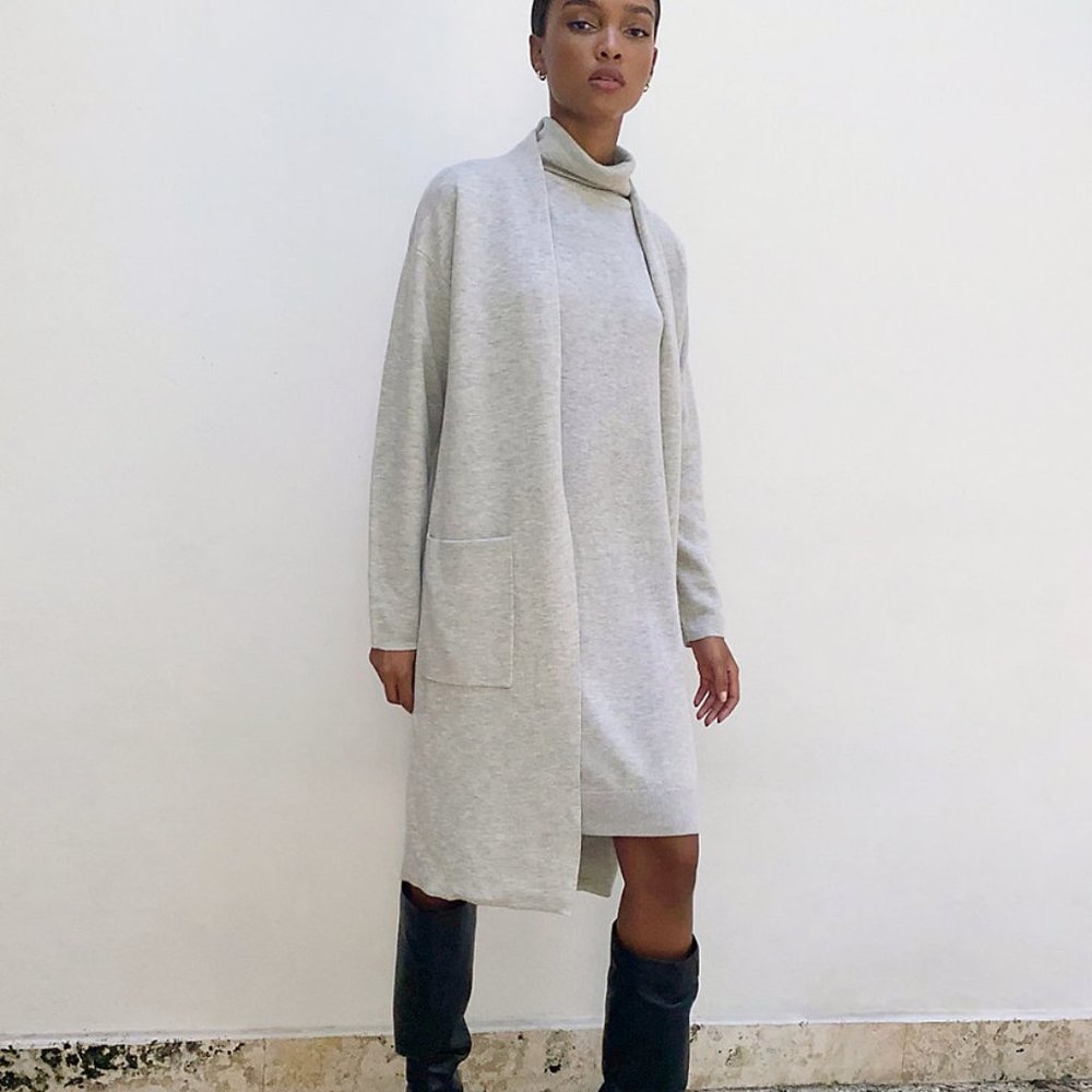 Lance Cardigan Heather Light Grey/Espace Small - Picture 1 of 3